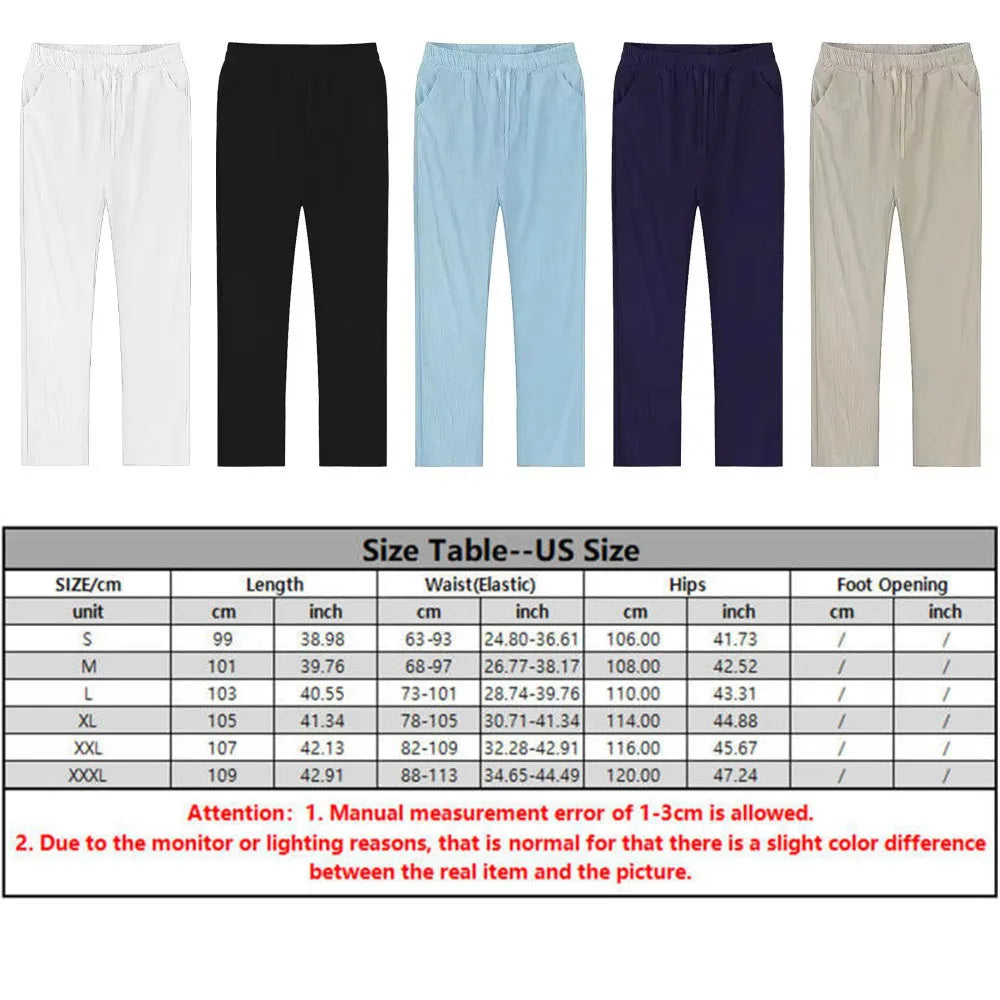 2pcs Men's Cotton Linen Shirt and Pants