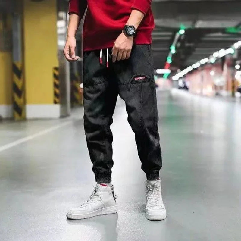 Men's Jeans with Elastic Baggy Harem Ankle Jean