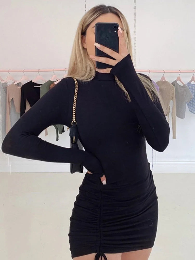 Long Sleeve Turtleneck  Mini Dress