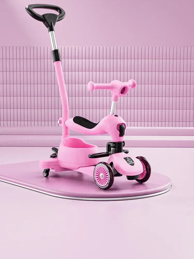 Scooter Voor Kinderen Vouwen 3 Wiel Skateboard Driewieler Baby Draagbare Kinderwagen Hoverboard Speelt Muziek Balans Multimodaal