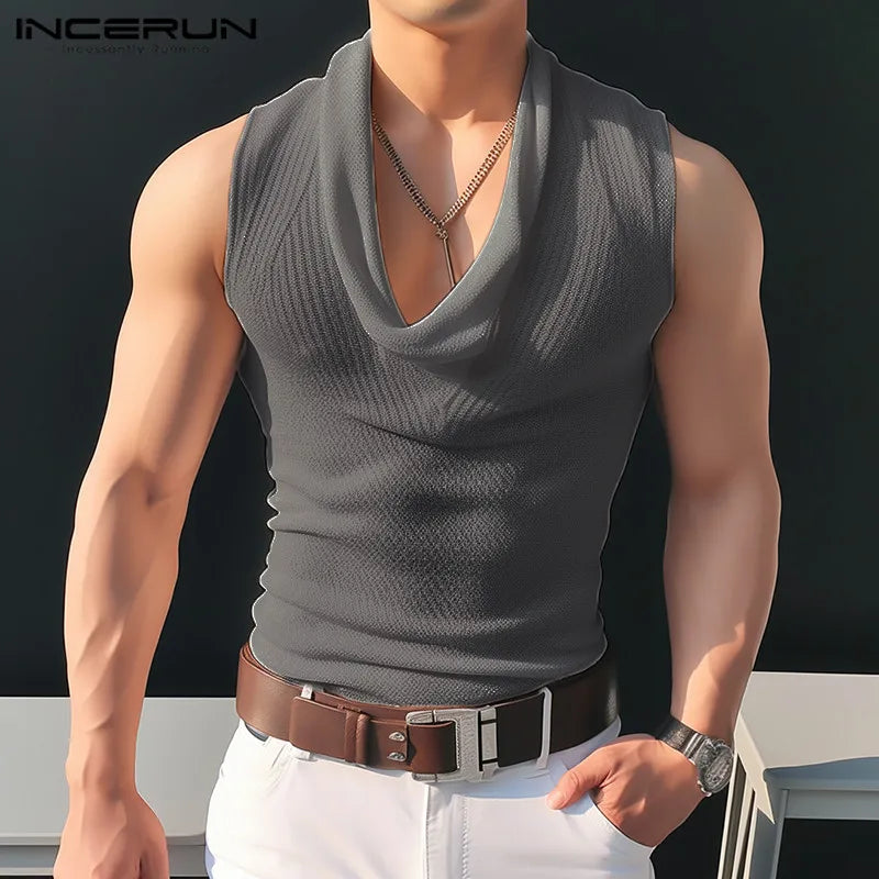 Men's Pile Up Collar Knitted  Top