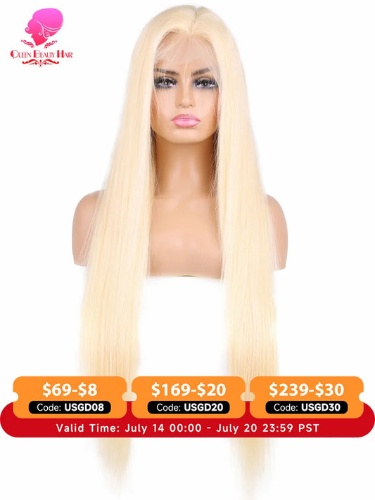 Pre Plucked 613 Blonde Colored Lace Front Wig