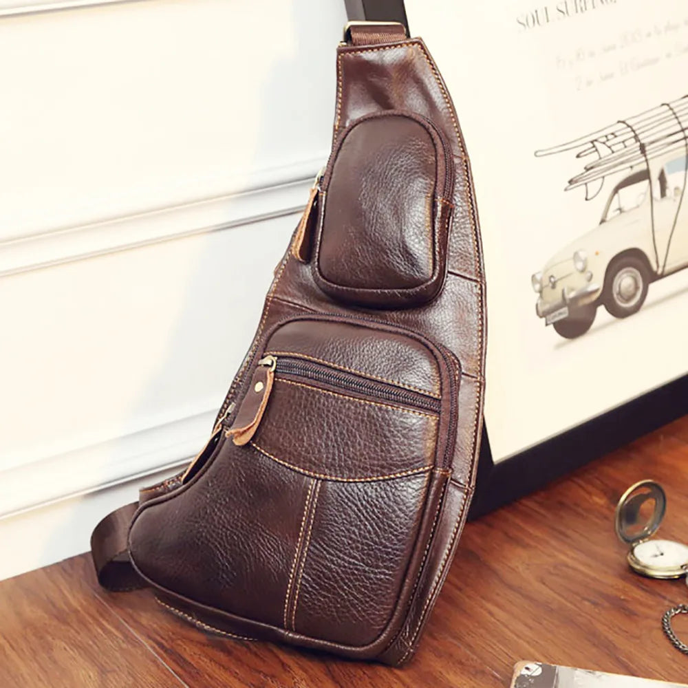 Genuine Leather Casual  Crossbody Bag