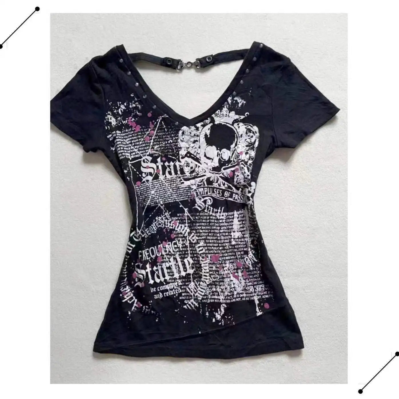 Retro Letters Graphic Print  Top