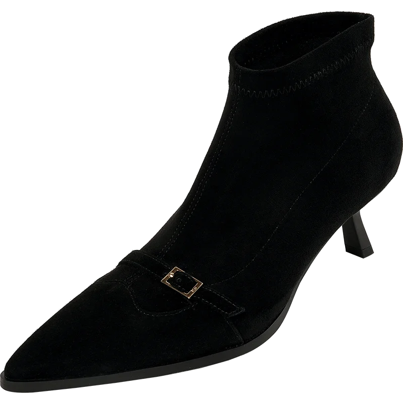 Leather Ankle Pointed Toe Stiletto Boot