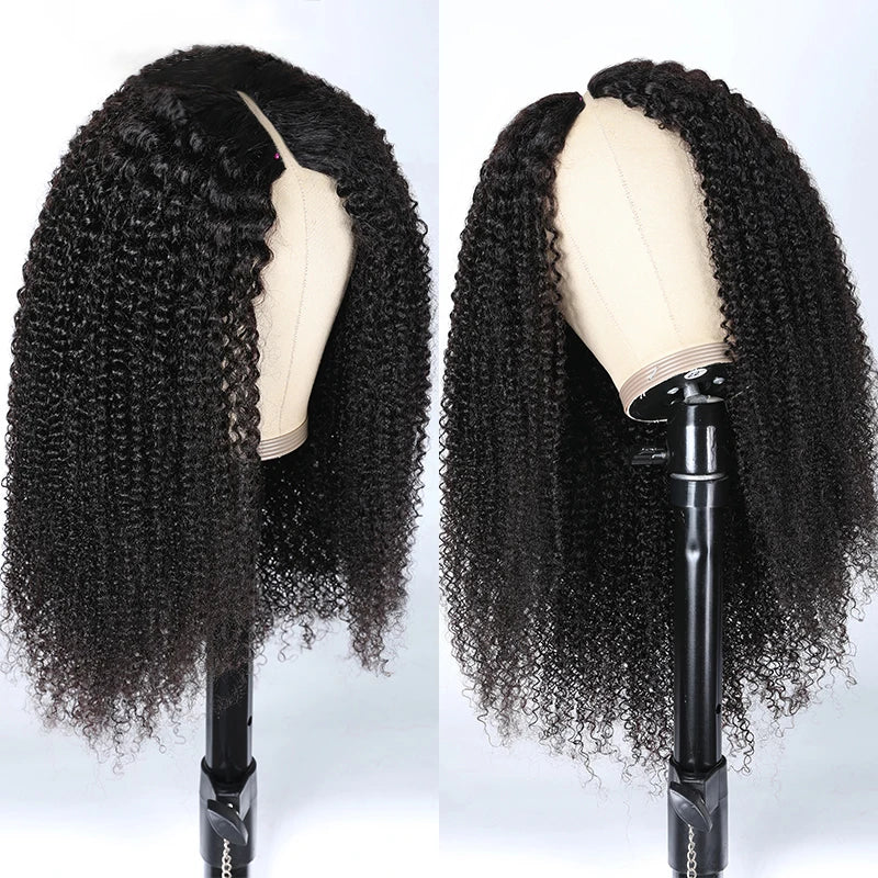 Afro Curly Glue-less U Part Wig