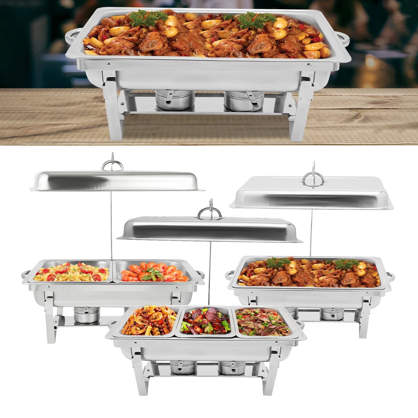 3 Tray Chafing Dish -Stainless Steel