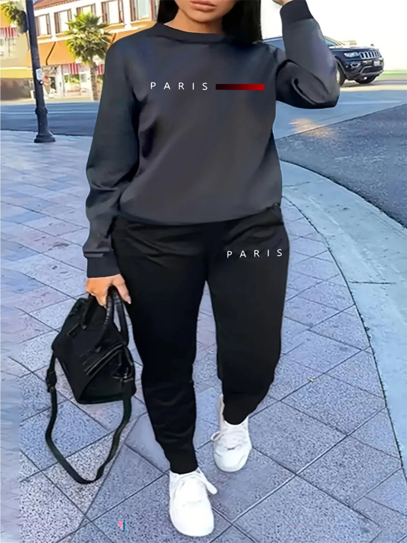 Paris letter Printed  Suit