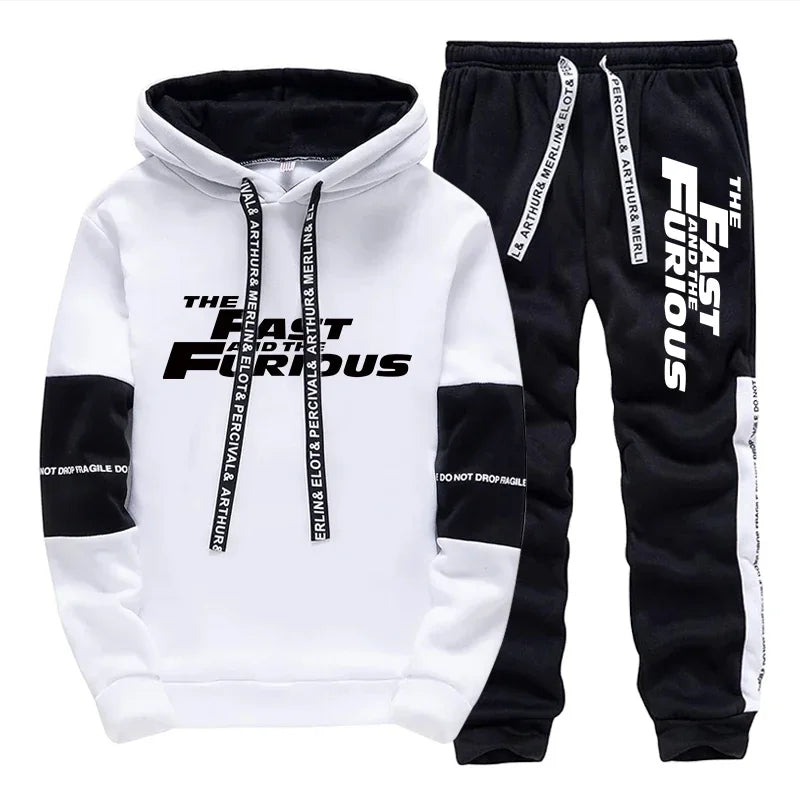 Men Hooded  Long Sleeves Casual Comfortable Fitness Set