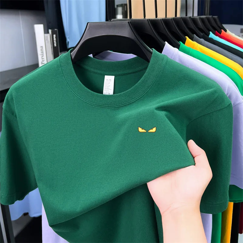 O-Neck Eyes Embroidery Short Sleeve Shirt