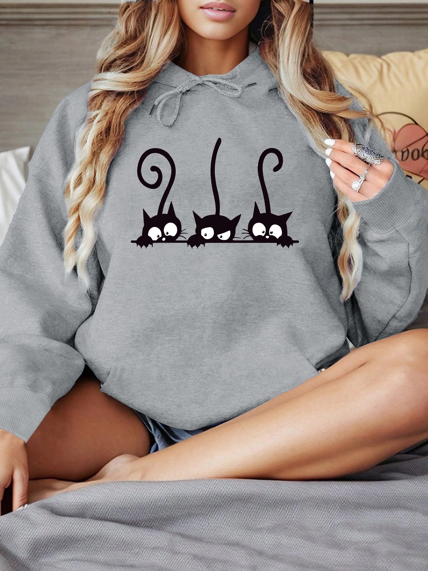 Casual Pattern Printed Long Sleeved Hoodie