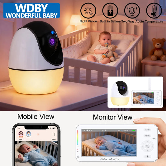4.3-Inch Baby Video Monitor with 4x Zoom Camera Motion/Sound Detection Soft Night Light