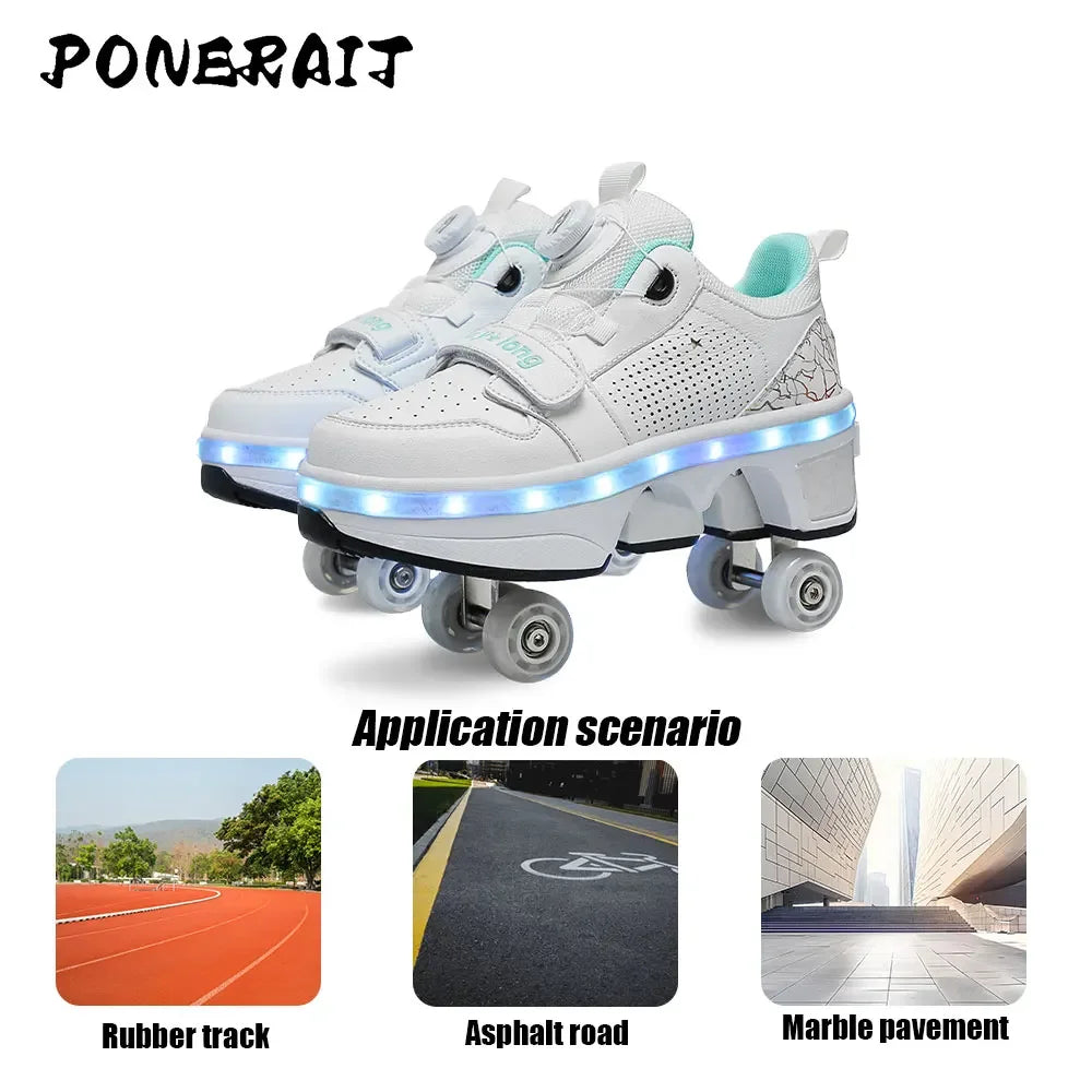 Skating Sneakers With Wheels