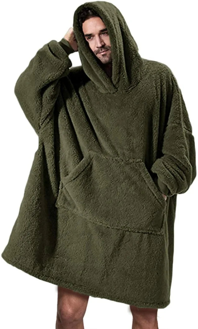 Fleece Hoodie Blanket Oversize Large Pocket Jacket