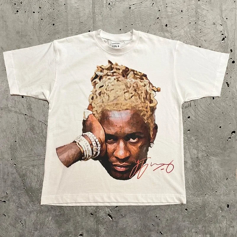 Men T-shirt Portrait Printed Shirt