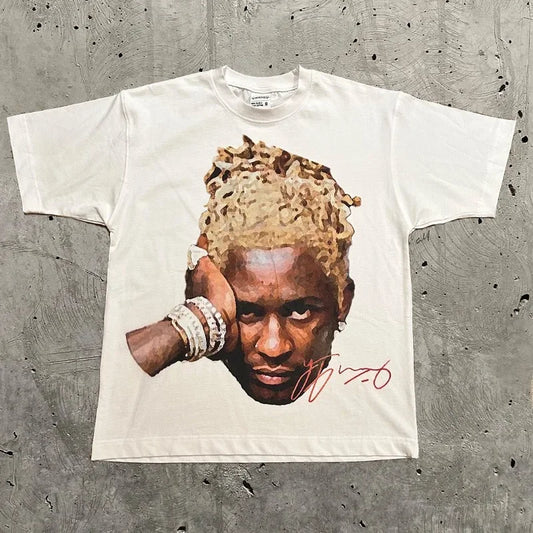 Men T-shirt Portrait Printed Shirt
