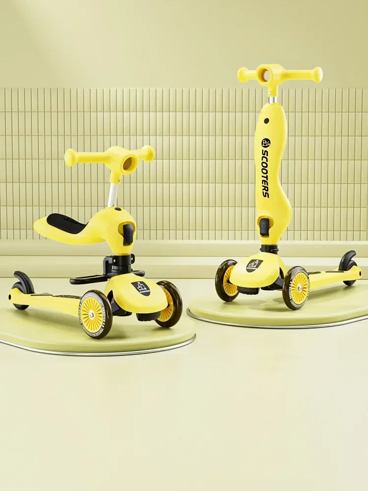 Scooter Voor Kinderen Vouwen 3 Wiel Skateboard Driewieler Baby Draagbare Kinderwagen Hoverboard Speelt Muziek Balans Multimodaal