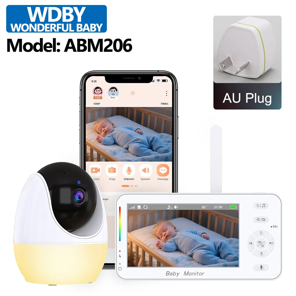 4.3-Inch Baby Video Monitor with 4x Zoom Camera Motion/Sound Detection Soft Night Light