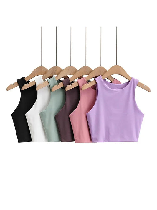 O-neck Sleeveless Double Nylon Tank