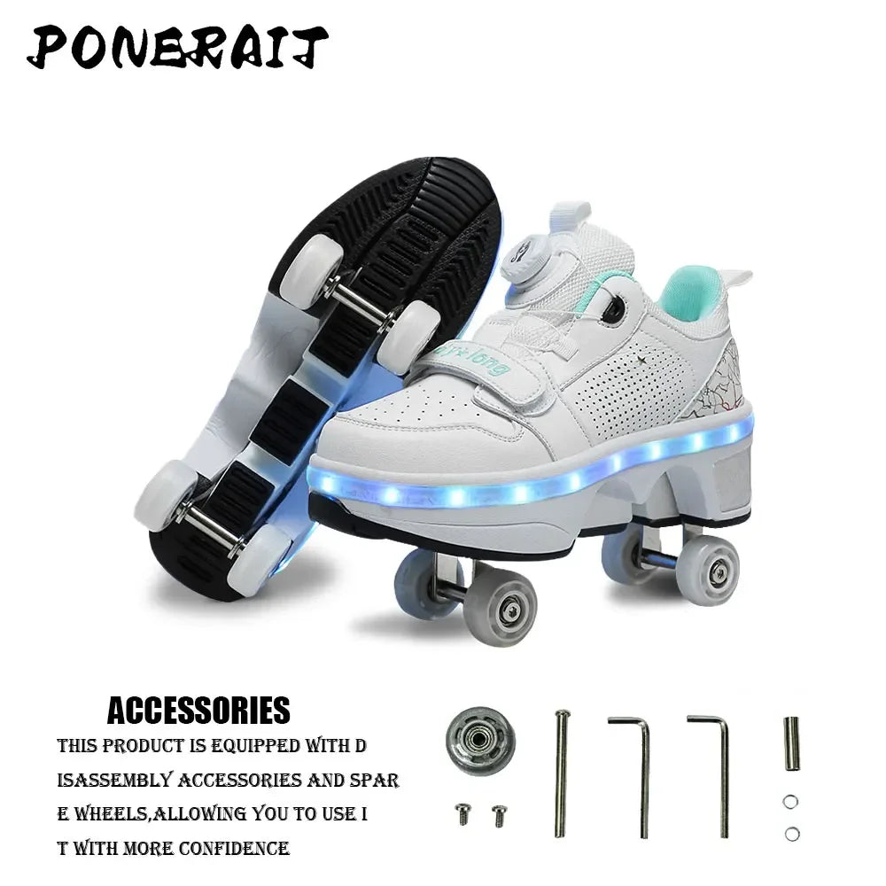 Skating Sneakers With Wheels