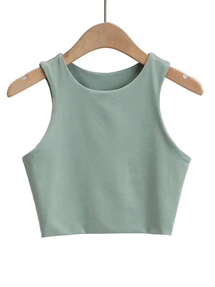 O-neck Sleeveless Double Nylon Tank