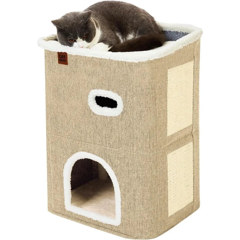 2-Storey Cat House for Indoor