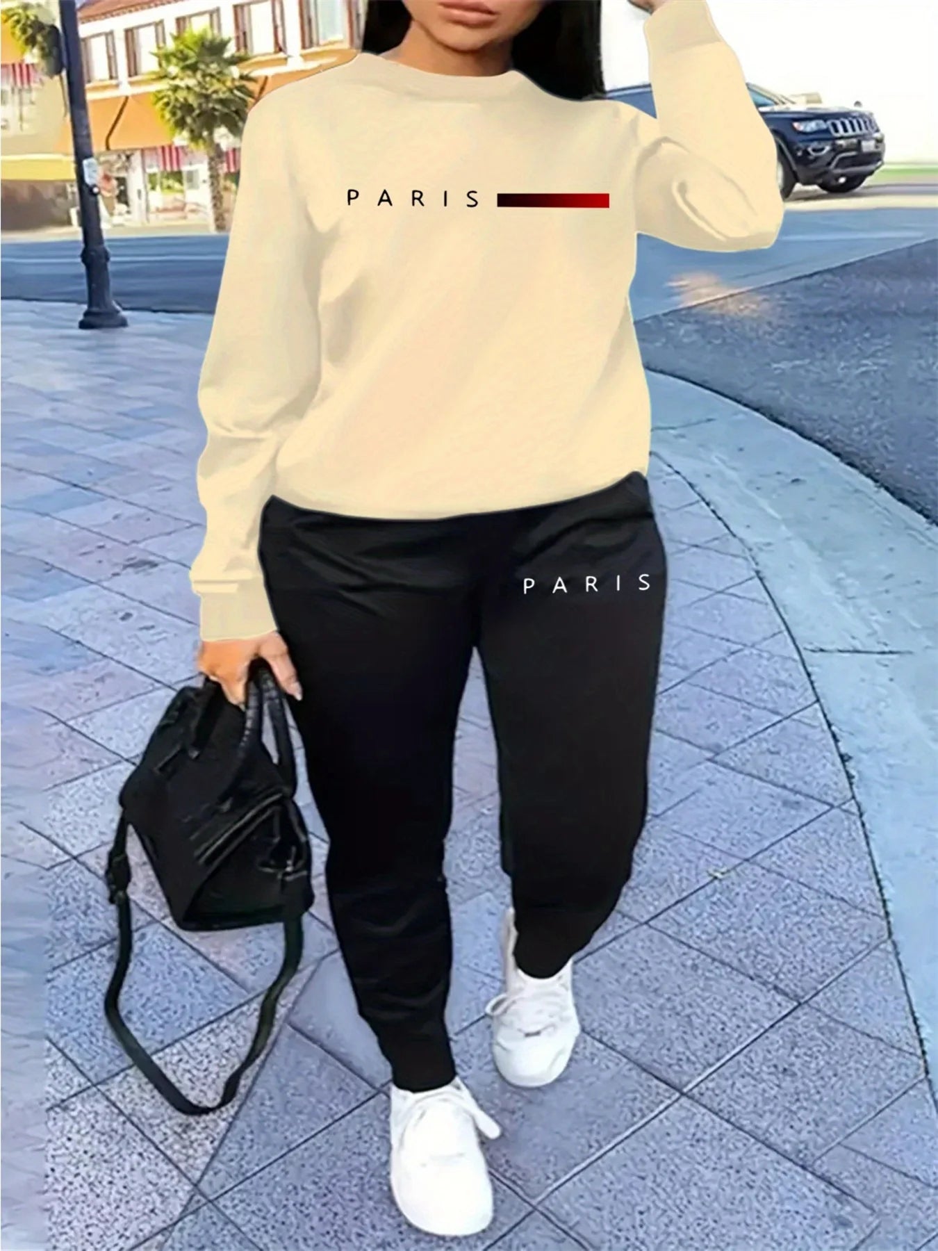Paris letter Printed  Suit