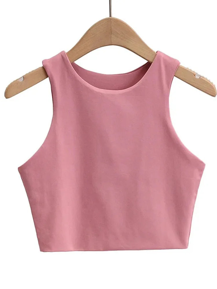 O-neck Sleeveless Double Nylon Tank