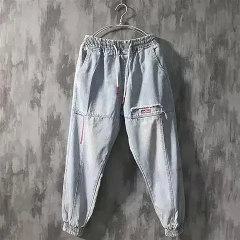 Men's Jeans with Elastic Baggy Harem Ankle Jean
