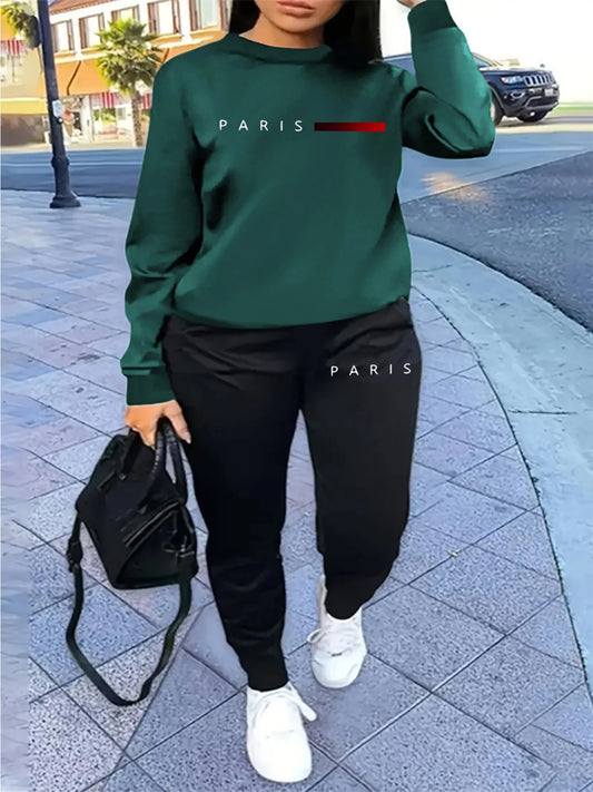 Paris letter Printed  Suit