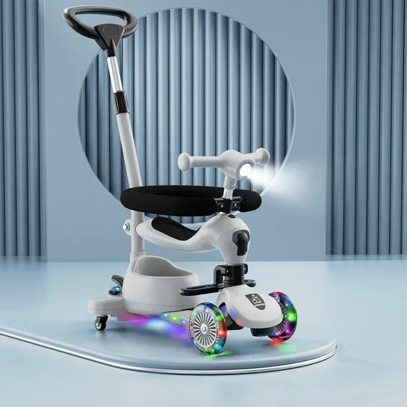 Scooter Voor Kinderen Vouwen 3 Wiel Skateboard Driewieler Baby Draagbare Kinderwagen Hoverboard Speelt Muziek Balans Multimodaal