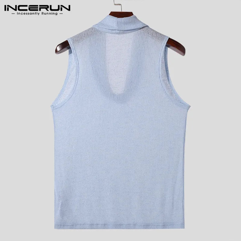 Men's Pile Up Collar Knitted  Top