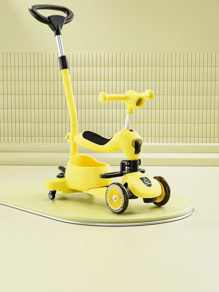 Scooter Voor Kinderen Vouwen 3 Wiel Skateboard Driewieler Baby Draagbare Kinderwagen Hoverboard Speelt Muziek Balans Multimodaal