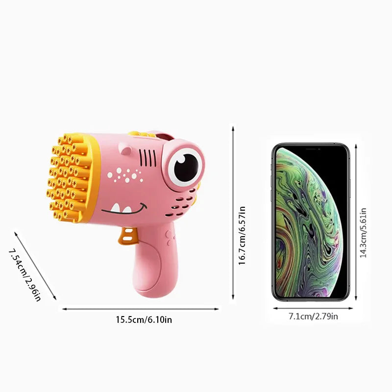 40 Hole Dinosaur Handheld Bubble Machine