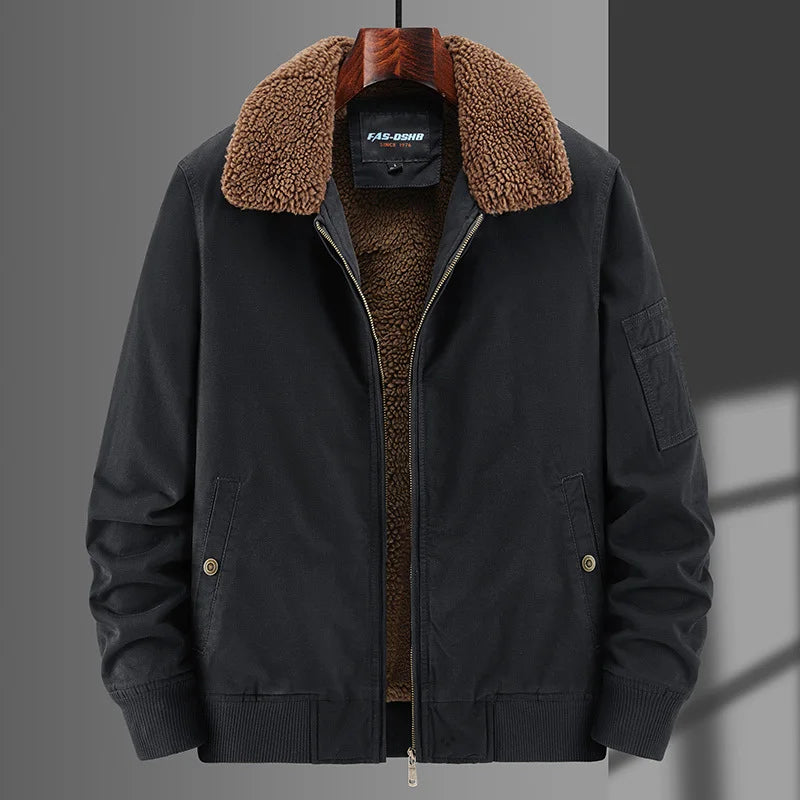 Men's Thick Fleece Cargo Jacket