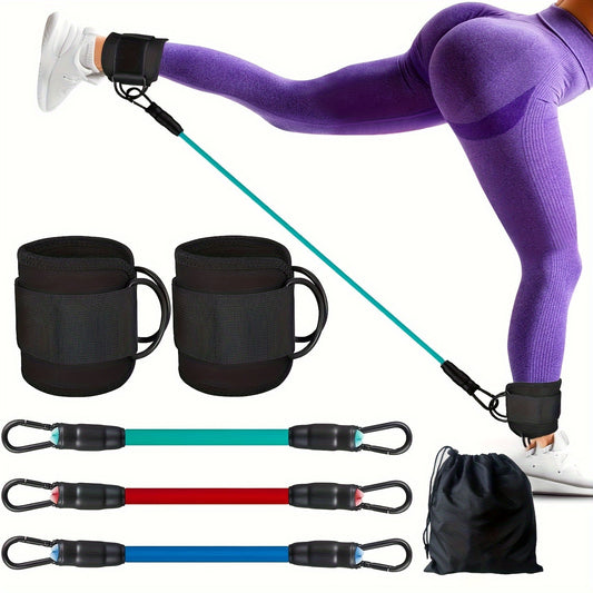 6-Piece Ankle Resistance Band Kit: Tone and Strengthen Legs & Butt - Adjustable & Versatile Workout Gear