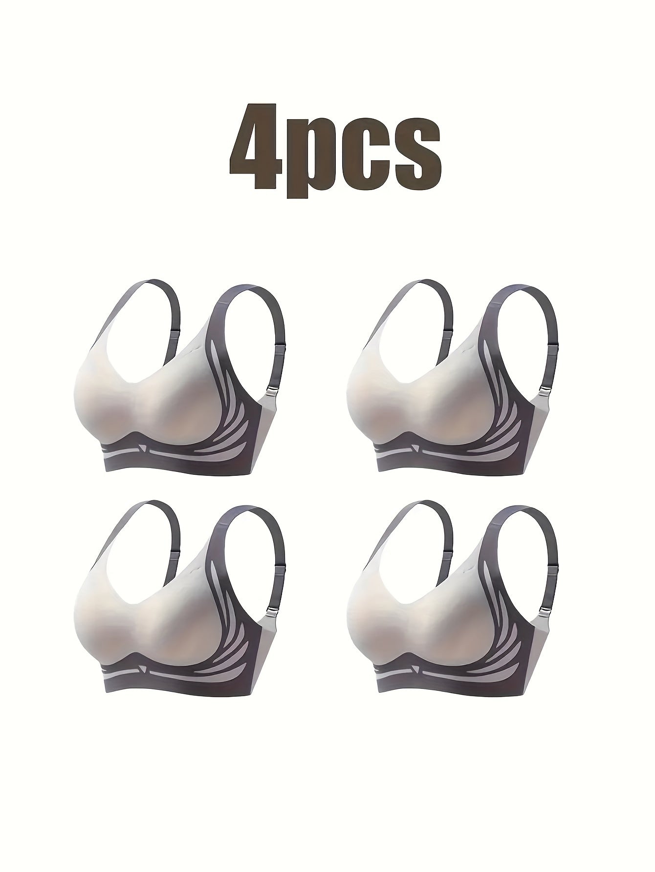 4 Pieces Seamless Lifting Anti Gravity Women's Sports Bra