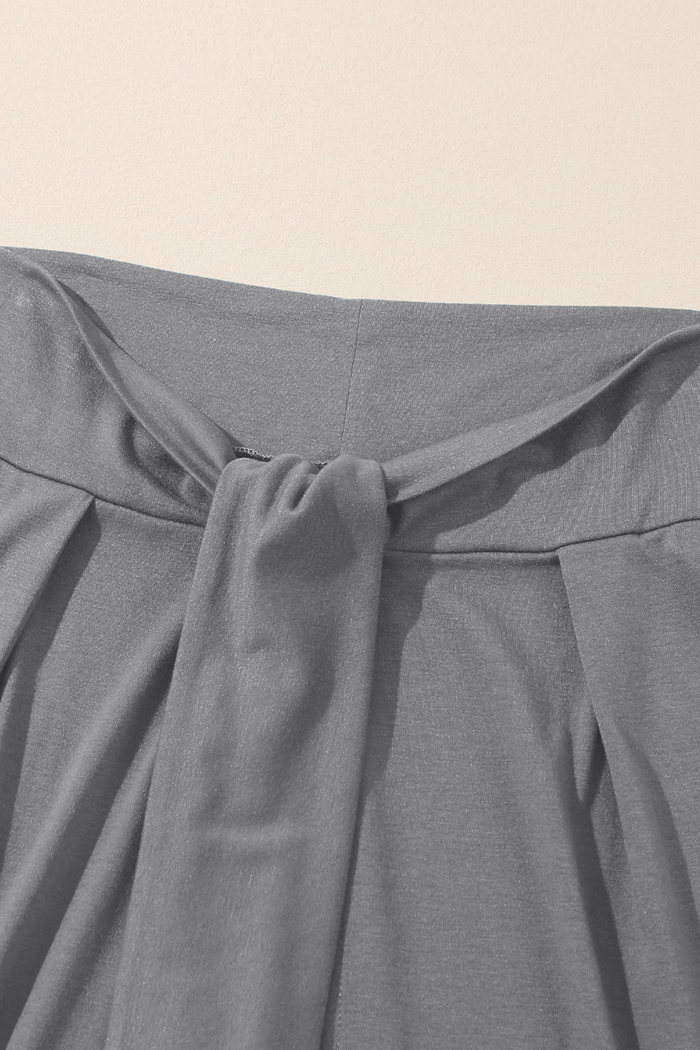 Solid Knotted Drop Waist Split Leg Pants